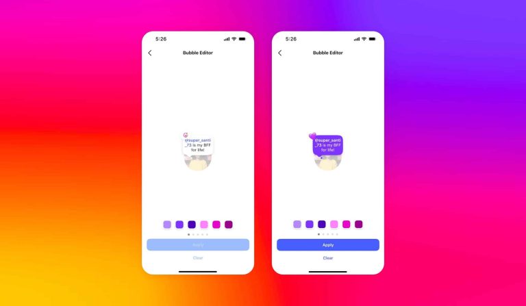 Instagram lance des arrière-plans colorés et des emojis dans les notes