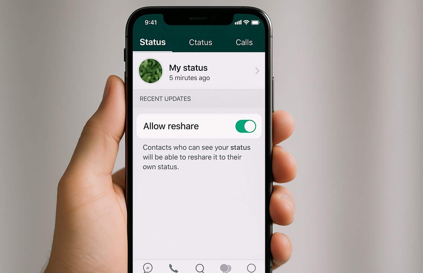 WhatsApp présente le contrôle du resharification du statut