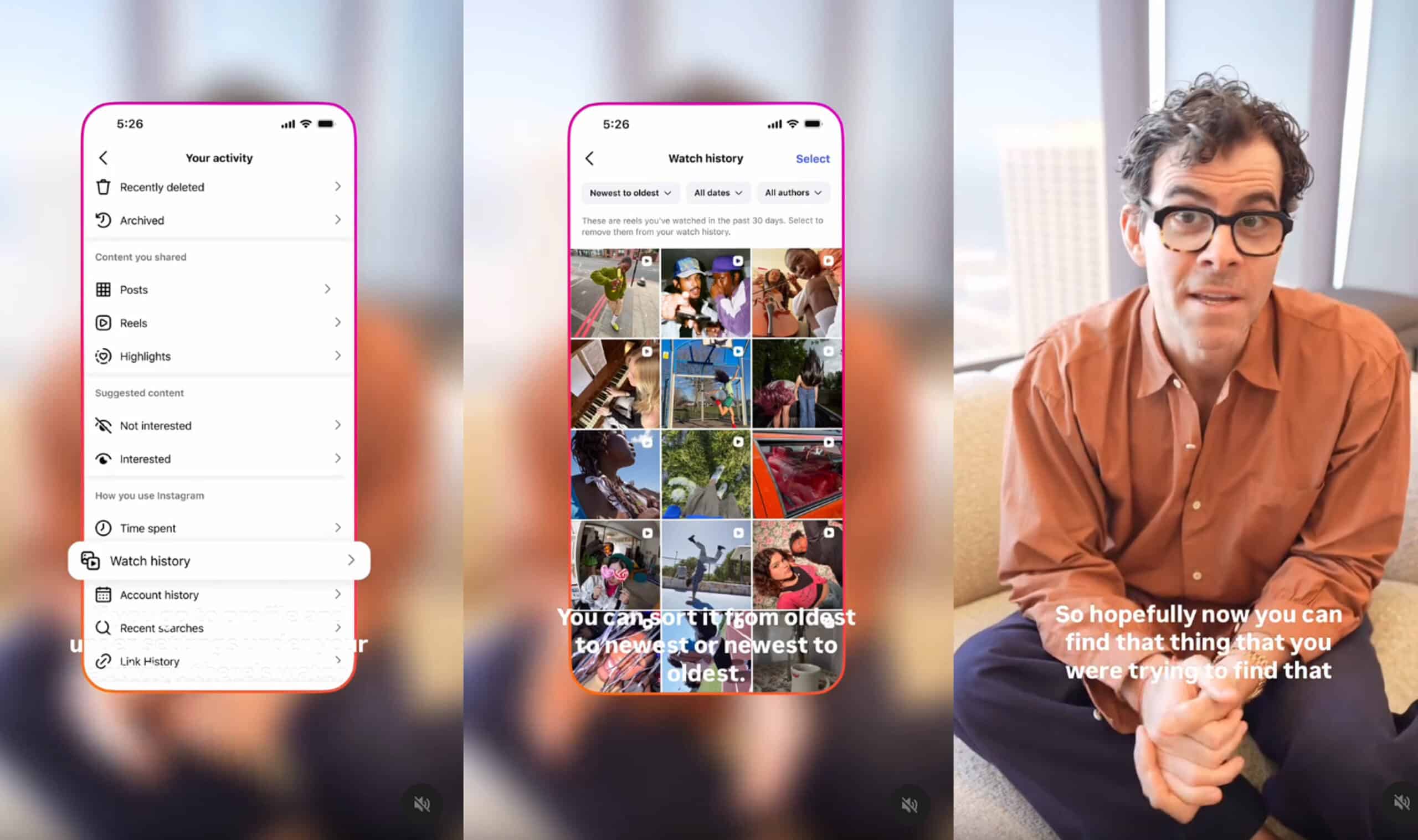 Instagram présente la chronologie de Reels