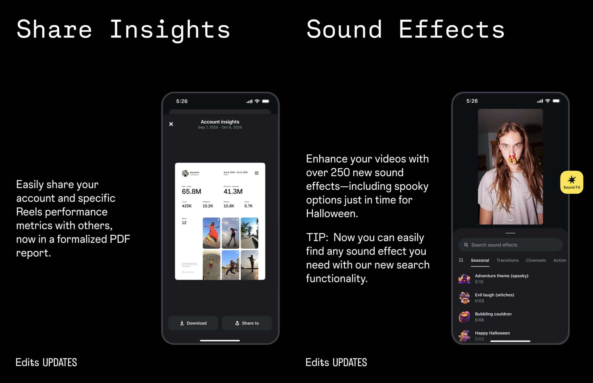 Les modifications reçoivent un coup de pouce avec de nouvelles polices, des effets sonores d'Halloween et des outils de création