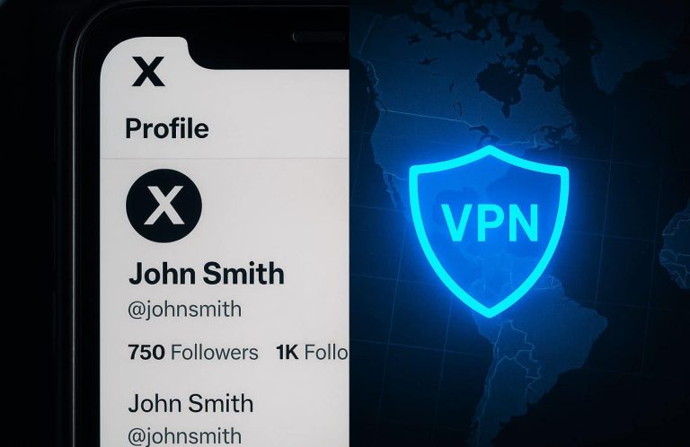 X montrera si un profil utilise un VPN
