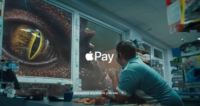 Apple Pay parle de la rapidité des paiements sans contact avec un lézard géant