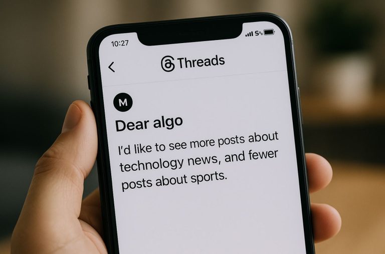 Threads introduit un moyen de personnaliser votre flux via une simple publication