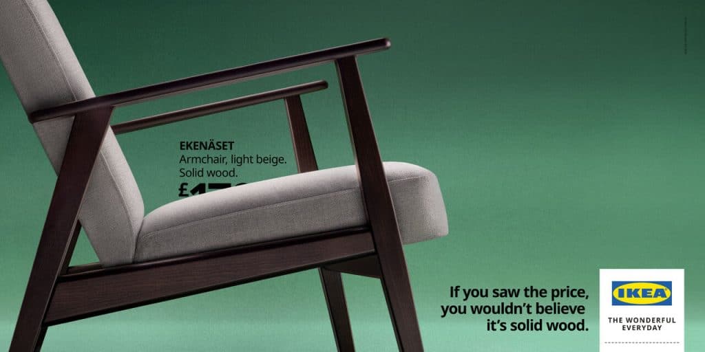 La nouvelle campagne IKEA cache les prix "sous" la qualité