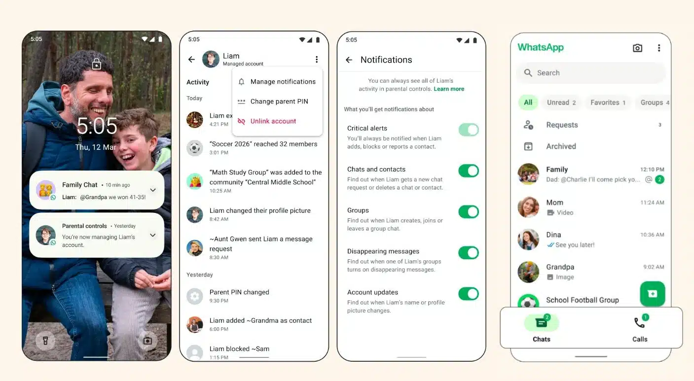 Les comptes WhatsApp pour mineurs gérés par les parents sont en cours de déploiement