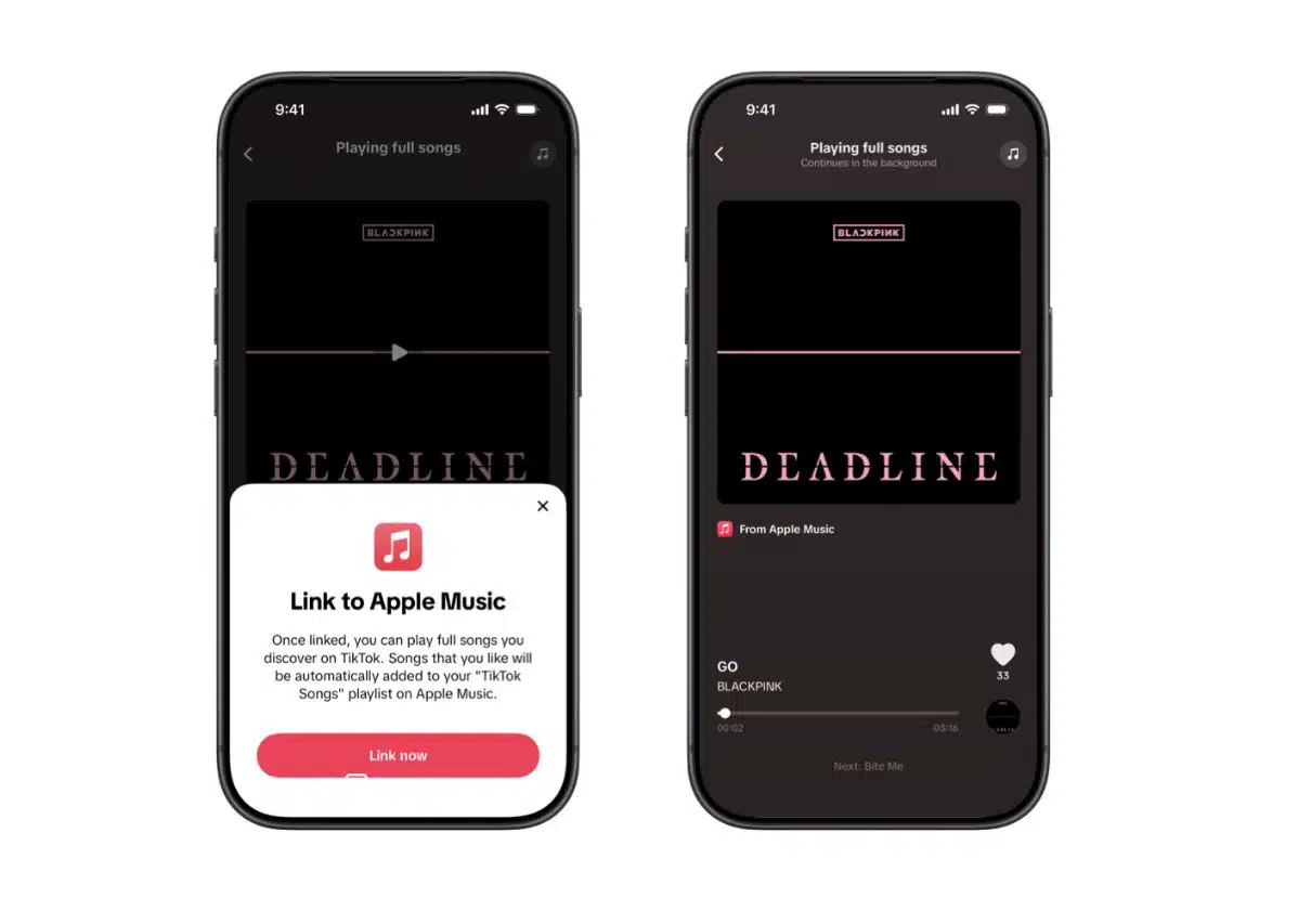 TikTok et Apple Music vous permettent d'écouter des chansons entières directement dans l'application
