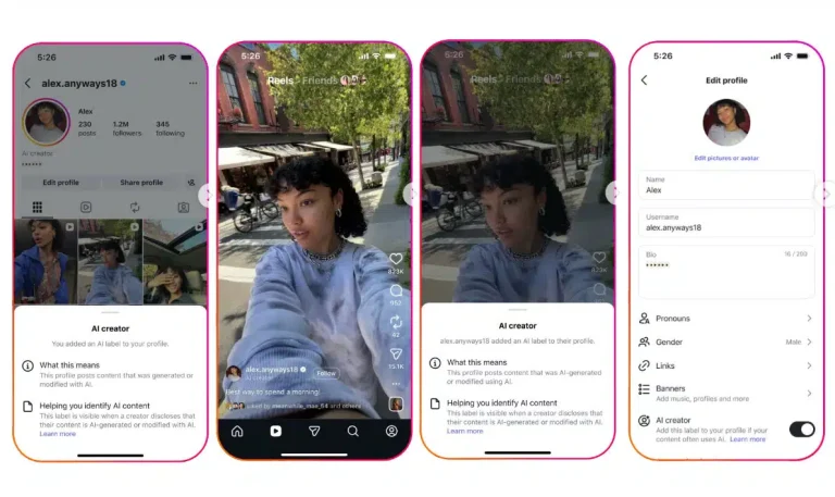 Instagram teste le label de créateur d&rsquo;IA